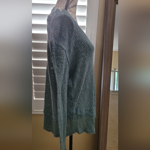 Free People Ocean Air Hacci Pullover Misty Forest Size XS Lightweight - Picture 5 of 5